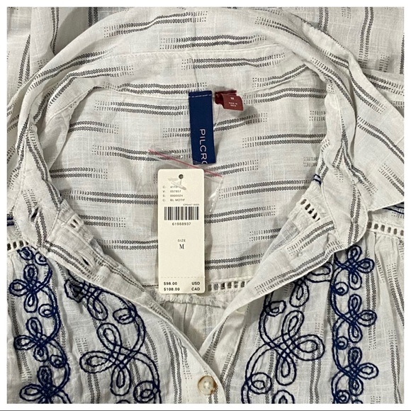 NWT Pilcro Embroidered Surf Blouse - Picture 7 of 7